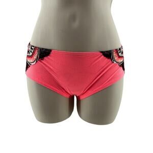 Victoria's Secret PINK Neon Pink Geometric Lace Hip Small